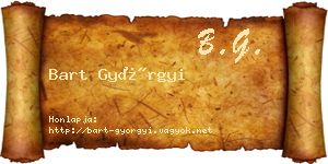 Bart Györgyi névjegykártya